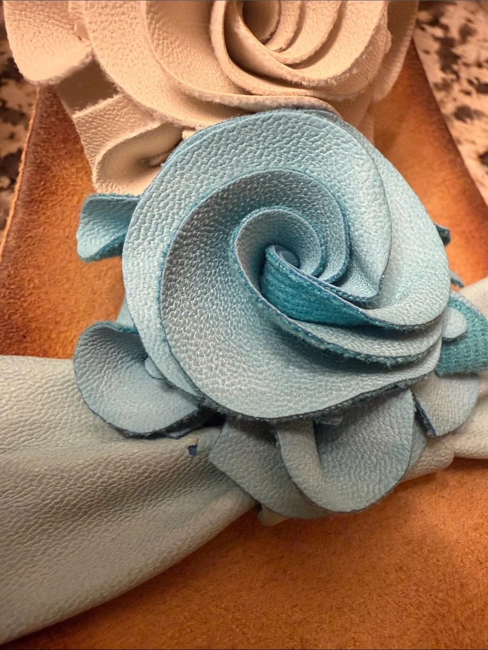 🫶🏼5 for $45!!🫶🏼Women's Floral Blue Strap Sandals with Accent Flowers